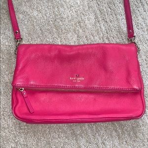 Hot Pink Kate Spade Fold-over Crossbody Purse
